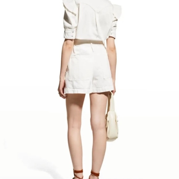 Zadig Voltaire white denim Jacket button down shirt Top L - Picture 6 of 10